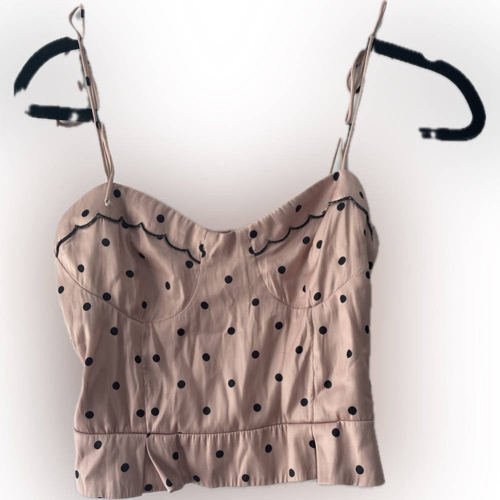 Free People Pink Polka Dot Satin Camisole
